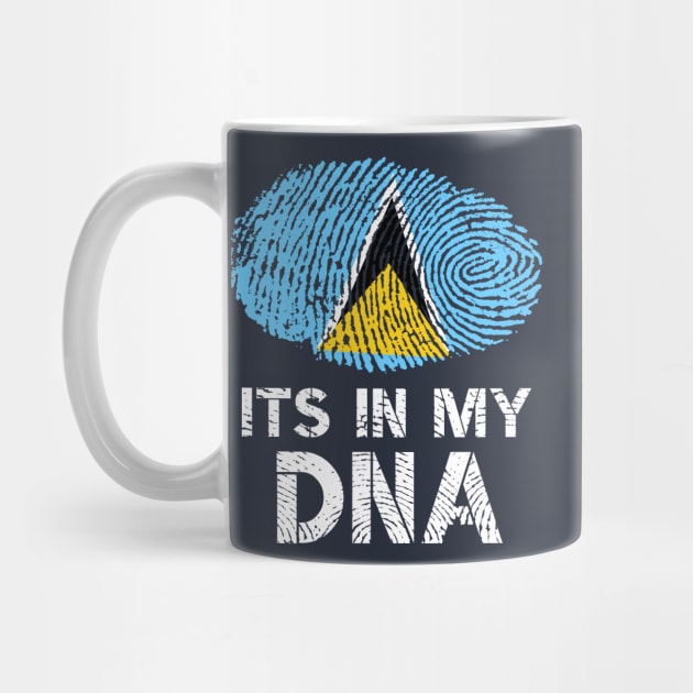 Its In My DNA Saint Lucia Flag Fingerprint by BraaiNinja